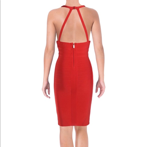 GUESS Marciano Red Open Back Bandage Dress - Size XS / XXS, 00 - Picture 2 of 6